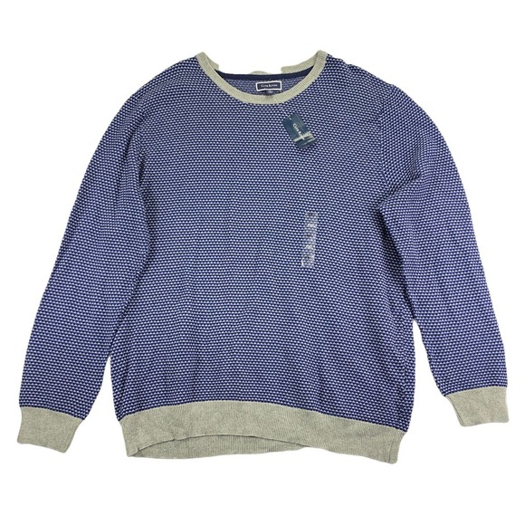 Club Room Other - Club Room Mens Elevated Tonal Texture Crewneck Sweater Blue 2XL